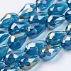 Electroplate Glass Beads Strands EGLA-D015-15x10mm-31-3