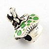 Antique Silver Plated Fairy and Mushroom Tibetan Style Alloy Enamel European Beads X-ENAM-Q421-12-3