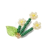 7Pcs Glass Seed Beaded Flower Pendants PALLOY-MZ01194-2