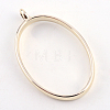 Rack Plating Alloy Oval Open Back Bezel Pendants X-PALLOY-S047-26E-FF-2