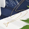 Ion Plating(IP) 304 Stainless Steel & Plastic Whale Tail Pendant Cable Chain Necklaces for Women NJEW-P320-11G-02-2