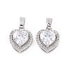 Brass Micro Pave Clear Cubic Zirconia Charms KK-E068-VC432-2