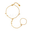 304 Stainless Steel Pave Clear Cubic Zirconia Finger Ring Bracelets for Women TS4322-5