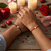 2Pcs Heart 304 Stainless Steel Bead Braided Bead Bracelets LR5598-3-2