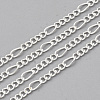 Brass Coated Iron Figaro Chain Necklace Making MAK-T006-03S-2