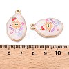 Printed Rack Plating Alloy Enamel Pendants ENAM-T020-04B-3