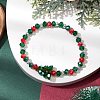Christmas Tree Glass Beaded Stretch Bracelets BJEW-JB11187-2