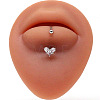 Stainless Steel Rhinestone Lip Rings Piercing Jewelry for Women WG14C26-06-1