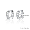 Rhodium Plated 925 Sterling Silver Micro Pave Cubic Zirconia Hoop Earrings KY3398-2-2