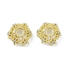 Brass Micro Pave Cubic Zirconia Beads Caps KK-B087-16A-G-1