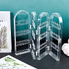 PS Plastic Earring Display Folding Screen Stands with 4 Folding Panels ODIS-WH0043-142A-02-3