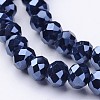 Full Plated Faceted Rondelle Electroplate Glass Beads Strands GLAA-A024D-FP02-1