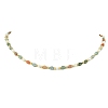 Natural Alashan Agate Teardrop and Round White Shell Pearl Beaded Necklaces NJEW-JN06246-02-2
