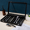 10 Grids Wood Coverd with PU Leather Necklaces Display Cases AJEW-WH20054-340E-3