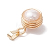 Natural Cultured Freshwater Pearl Copper Wire Wrapped Pendants PALLOY-JF02719-4
