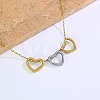 Two Tone Stainless Steel Triple Heart Pendant Necklaces for women OL9793-4