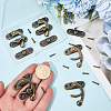6Pcs Iron Latch Hook Hasp Horn Lock with 24Pcs Screws IFIN-CP0003-01AB-3