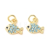 Brass Micro Pave Cubic Zirconia Pendants KK-U056-19G-1