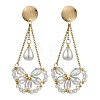 Electroplate Glass Dangle Earrings for Women EJEW-MZ00796-03-3