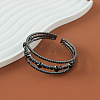 Adjustable Zinc Alloy Rhinestone Cuff Bangles for Women FS-WG009BE-01-3