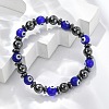 Handmade Evil Eye Lampwork Beads Stretch Bracelets BJEW-JB04461-02-1