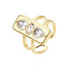 Cubic Zirconia Rectangle Open Cuff Ring X-RJEW-N037-015-01LG-3