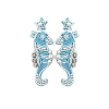 Summer Ocean Vacation Style Handmade Glass Seed Beaded Bohemian Dangle Stud Earrings PW-WGFE95A-04-1