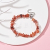 Natural Agate Chips Beaded Bracelet BJEW-JB09686-09-4