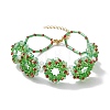 Handmade Glass Seed Christmas Wreath Beaded Bracelets for Women BJEW-MZ00060-1