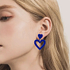 ANATTASOUL 9 Pairs 9 Style Hollow Heart Acrylic Dangle Stud Earrings for Woman EJEW-AN0004-09-6