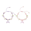 2Pcs 2 Colors Resin Charm Bracelets BJEW-MZ00281-2