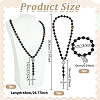 Natural & Synthetic Gemstone Pendant Necklaces & Bracelets & Hanging Ornaments Sets HJEW-UN00142-3
