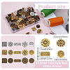 120Pcs 15 Styles 1-Hole Alloy Shank Buttons BUTT-WR0001-39-2