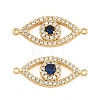 Brass Micro Pave Cubic Zirconia Connector Charms CU-CBAB719-01G-1