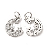 Brass Micro Pave Cubic Zirconia Charms KK-E068-VB110-1