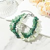 Natural & Synthetic Mixed Gemstone Chips Beaded Multi-strand Bracelets for Women BJEW-JB13986-3
