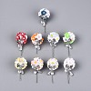 Handmade Polymer Clay Rhinestone Beads with Resin Alloy Iron Chain Glass ABS Imitation Pearl RESI-T060-27M-1