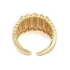 Rack Plating Brass Micro Pave Cubic Zirconia Wide Open Cuff Rings for Women RJEW-B064-12G-3