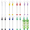 7 Pairs 7 Styles Brass with Iron Bar Beadable Hoop Earring Findings EJEW-NB00001-1