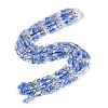 Electroplate Imitation Jade & Opaque & Transparent Glass Beads Strands EGLA-Q135-6x8MM-01G-2