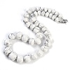 Natural Howlite Rondelle Graduated Beaded Necklaces for Women Men NJEW-K388-02O-1