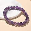 Natural Amethyst Bead Stretch Bracelets X-BJEW-K212-B-034-2