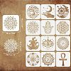 12Pcs 12 Styles PET Hollow Out Drawing Painting Stencils Sets DIY-WH0383-0060-2