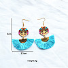Alloy & Acrylic Tassel Dangle Earrings WG961F4-01-2