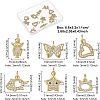 Fingerinspire 12Pcs 6 Style Brass Micro Pave Clear Cubic Zirconia Charms ZIRC-FG0001-04-2