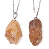 Natural Yellow Quartz Nugget Pendant Necklaces NJEW-JN04507-04-1