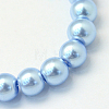 Baking Painted Pearlized Glass Pearl Round Bead Strands HY-Q330-8mm-24-2