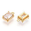 Brass Micro Pave Clear Cubic Zirconia Charms X-KK-S354-241-NF-2
