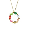 Colorful Acrylic Beaded Ring Pendant Necklaces NJEW-JN04596-01-1