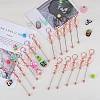 16Pcs Alloy Bar Beadable Keychain for Jewelry Making DIY Crafts KEYC-SZ0001-16RG-6